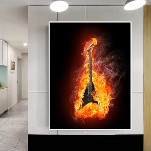 Peinture sur toile abstraite musique pour créer une ambiance esthétique de salon moderne