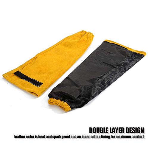 Leather Welding Sleeves + Welding Gloves - Heat, Spark & Flame Resistant Arm & Gloves Protection #TOP2