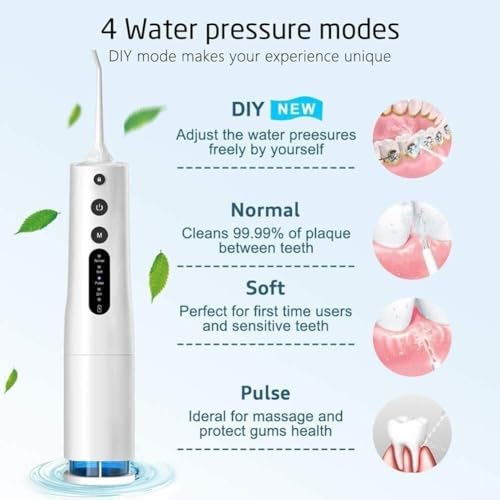 Hydropulseur multifonction GeRRiT à chargement USB pour soin oral