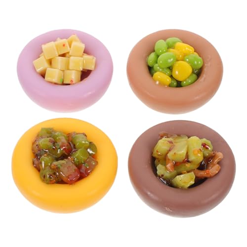 MUSISALY Lot de 4 Aliments Factices Réalistes pour Décoration de Restaurant – Modèles D’Imitation Vapeur en Résine Colorée – Accessoires Polyvalents pour Photographie et Présentation