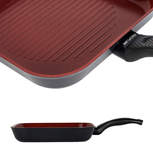 CLASSE ITALY, Linea TUSCANY, Bistecchiera cm 28 - Antiaderente naturale a 5 strati, alta resistenza, senza PTFE, PFOA, PIOMBO, CADMIO, per Induzione e Fiamma