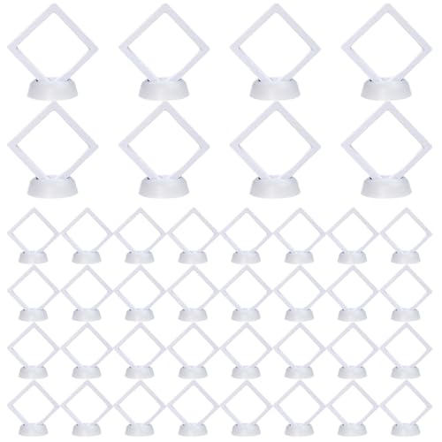 Vitrine flottante 7.6 cm cadre transparent et support de présentation bague