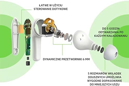 Belkin SOUNDFORM Nano, prawdziwie bezprzewodowe słuchawki douszne dla dzieci, ograniczenie 85 dB, do nauki, certyfikat IPX5, 24 godz. odtwarzania, do iPhone'a, Galaxy, Pixel i nie tylko białe