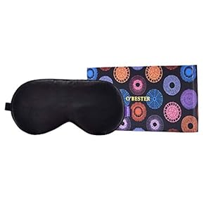 O’Bester Natural Silk Sleep Mask, Comfortable and Super Soft Eye Mask with Adjustable Strap, Ultimate Sleeping Aid, Blindfold, Blocks Light (Black)