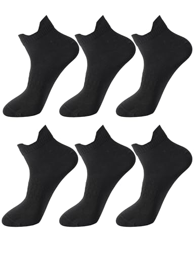 Toes&Feet Mens 6-Pack Black Titanium Seamless Anti Odor Sweat Resistant