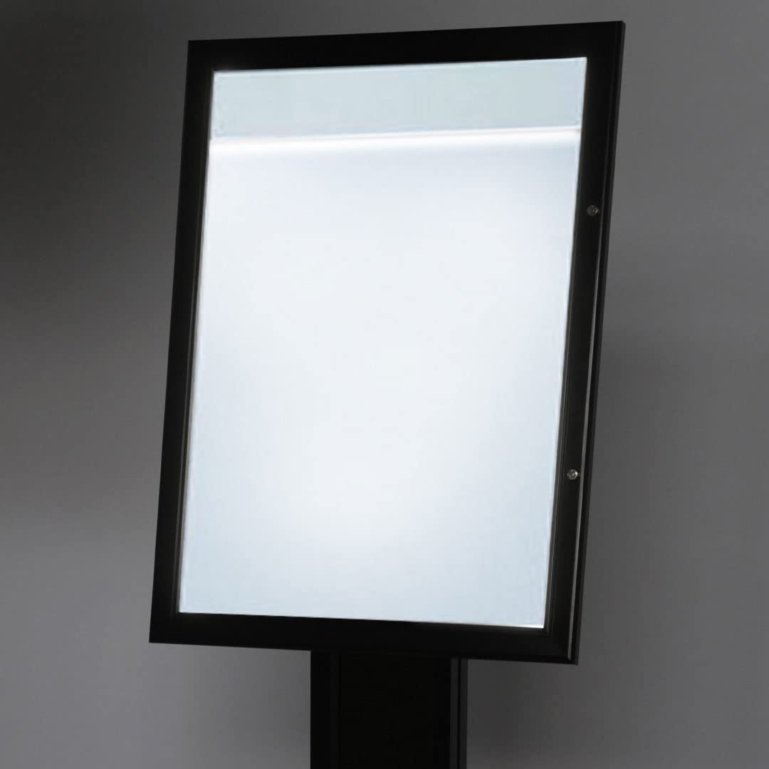 Danieli Store - Expositores de Pie 4xA4 para Exterior. Soporte Para Menu de Aluminio con Llave. Atril para Tiendas y Restaurantes. Porta Menu Exterior con y sin Luz LED Con Panel Personalizable