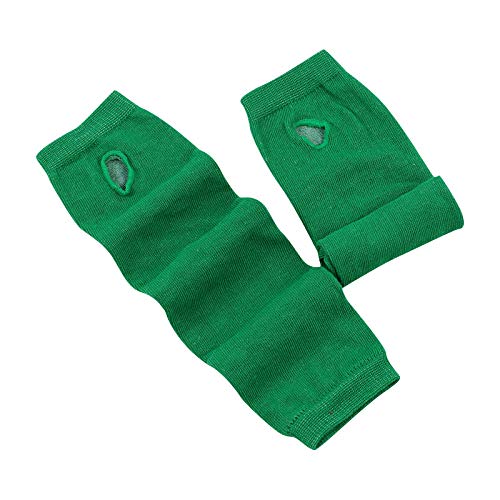 Gants sans Doigts pour Femmes,Couverture De Bras De Gant À La Mode Bracelet Long en Coton sans Doigts Rayé Doux Classique,Vert,Taille Unique Cover