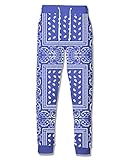 XIMENPER Blue Bandana Pants for Men Women Black Hip Hop Jogging Pants Bandana Print Clothing Bandanas Sports Jogger Pants (Medium,Blue,Medium)