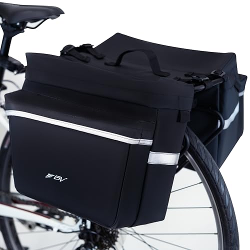 BV Bike Panniers 26L With Adjustable Hooks, Commuter Panniers For Bicycles With Carrying Handle, Bag...