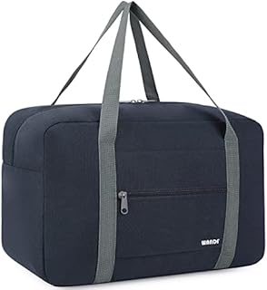 Small Cabin Bag 40x20x25 for Ryanair Airlines Foldable Underseat Travel Bag Water-Resistant Hand Luggage Bag Holdall Bag Weekend Overnight Bag for Women Men by WANDF (Dark Blue 20L)