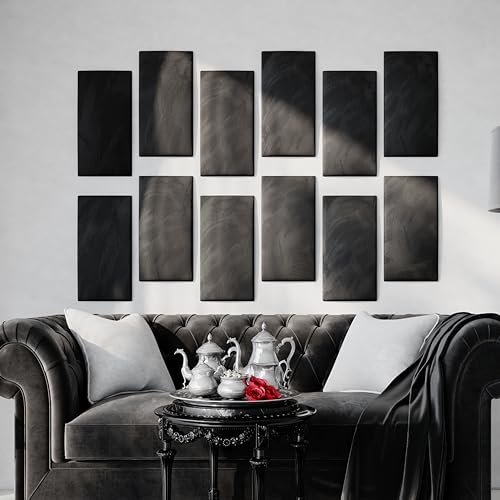 Panneaux muraux décoratifs acoustiques en velours noir absorbant l'écho 25x50cm