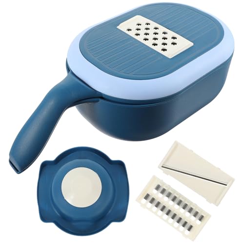 Cortadora y picadora manual multifuncional con cesta drenaje azul miniatura 1