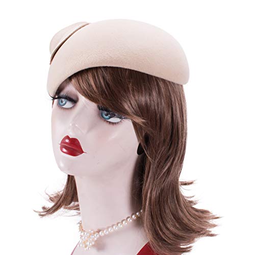 Lawliet Teardrop Women Wool Felt Fascinator Hat Flower Tam Beret Casque A574 (Camel) #TOP7