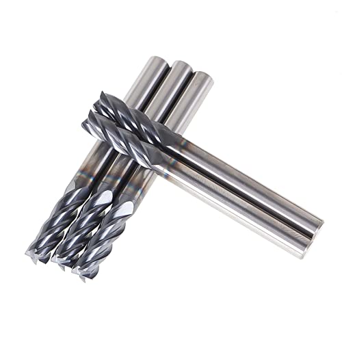 Image of waltyotur 4 Flute 3 /16 Carbide End Mill 5 /8 Cutting Length x 2 Overall Length x 3 /16 Shank Diameter for Aluminum Cut Non-Ferrous Metal Upcut 5 Pieces