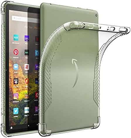MoKo Case Fits All-New Kindle Fire HD 10 & 10 Plus Tablet (11th Generation, 2021 Release) 10.1", Ultra Clear Soft Flexible Transparent TPU Skin Bumper Back Cover Shell, Clear