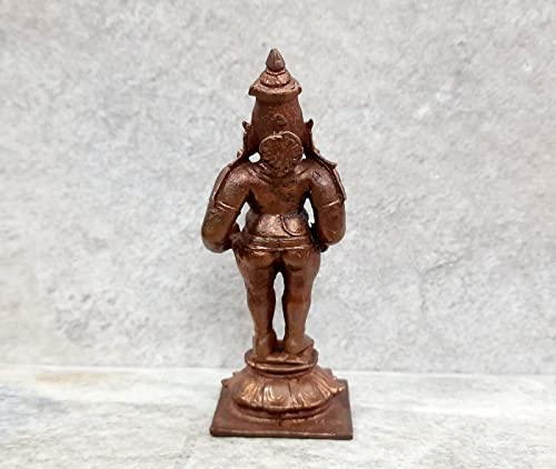 Image of Copper Idols India - by Searchers Paradise ,3.4 inches, Handmade Shri Vitthal Panduranga 140 Gram , Patina Antique Finish , Pack of 1 Piece