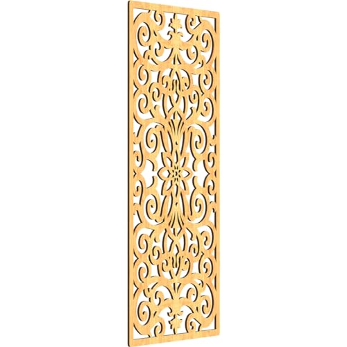 Image of Buel Decorative Pierced Fretwork Wood Wall Panels, 19 3 /8 inchW x 49 3 /8 inchH x 3 /8 inchT, Cherry