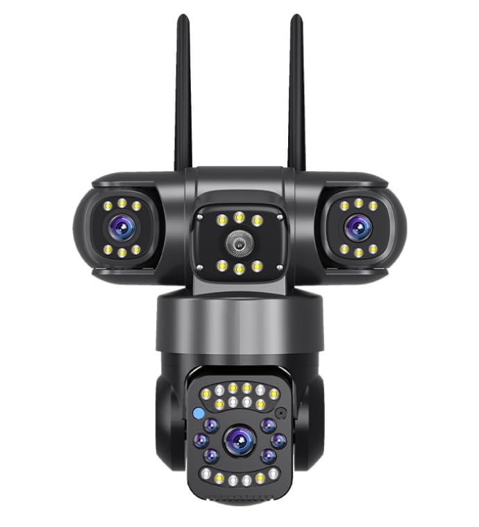 6MP Triple Lens PTZ CCTV Camera for Outdoor Security | 360° View | Color Night Vision | Motion Detection | Two Way Audio | Automatic Alert | Wireless Home Security with Mobile App V380 Pro