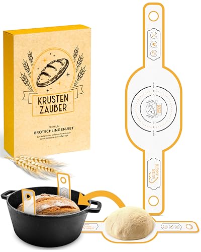 KRUSTENZAUBER Ovale Brotschlinge aus langlebigen Silikon als Brot backen Zubehör - Die Brotbackmatte sorgt für reibungsloses Heben des Brotes aus dem Topf - Backmatte Brot Bread mat Back matte