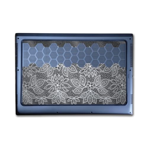 Image of Glossy Glitter Laptop Skin Compatible with Alienware M16 R2 (2024) - Floral Lace - Premium 3M Vinyl Protective Wrap Decal Cover - Easy to Apply | Crafted in The USA by MightySkins