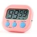 Cyfrowy termometr kuchenny magnetyczny stojak na podkładkę, timery do pieczenia, kuchni, gabinetu, treningu ćwiczeń, odliczania i odliczania zegar głośny alarm (w tym bateria) (różowy)
