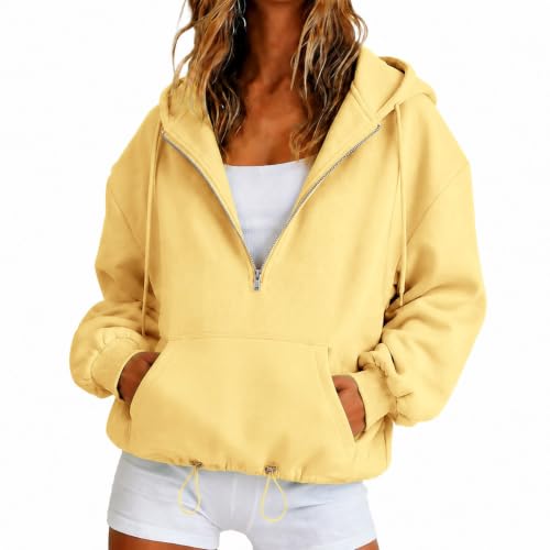 Sudadera de mujer con media cremallera para paseos informales de otoño