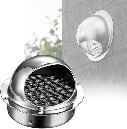 Pot d'échappement de cuisine avec sortie murale ronde 10,9 cm anti-refoulement en inox 304