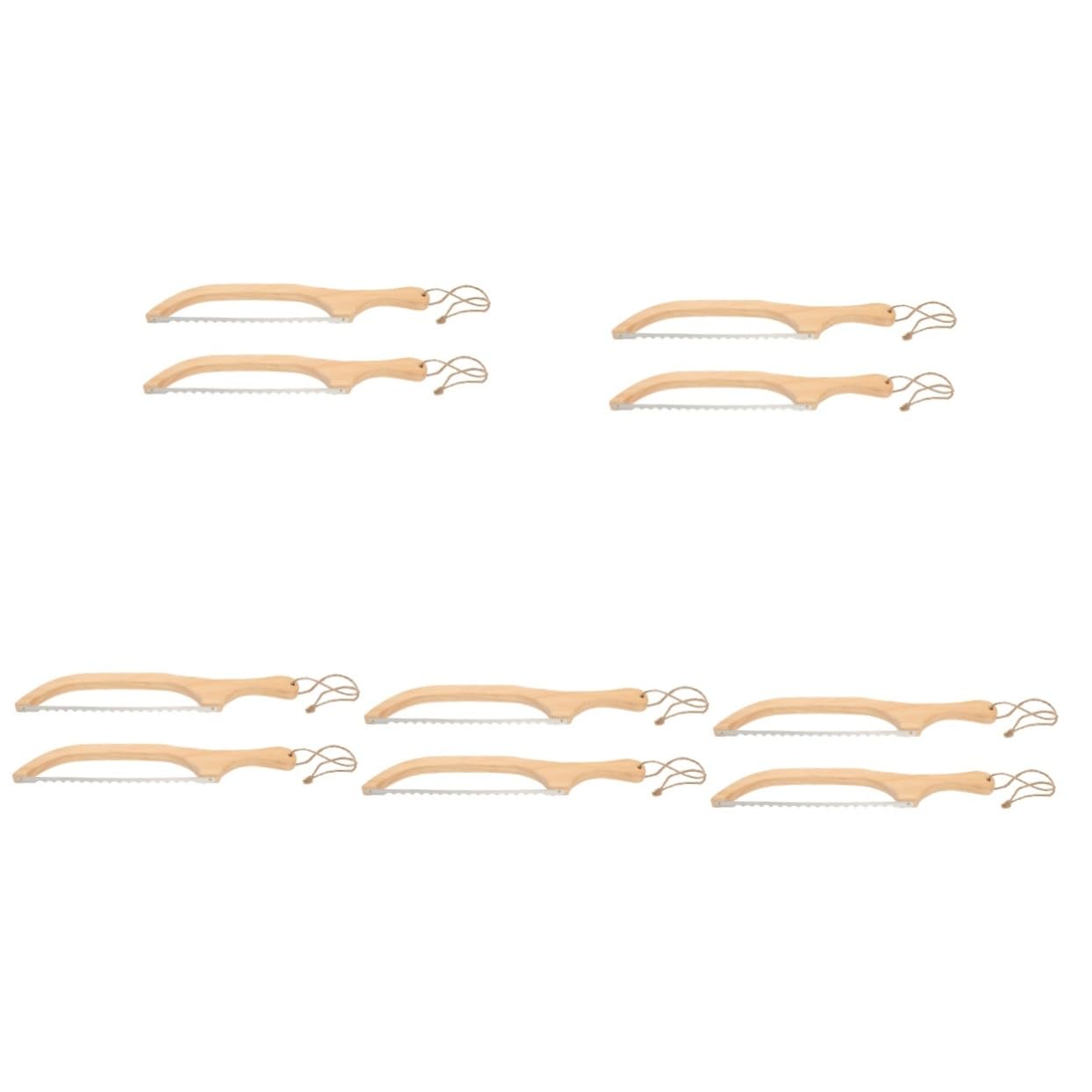 MAGICLULU 10pcs Stainless Steel Bread Cutter Ergonomic Wooden Handle Serrated Cake Slicing Tool for Toast and Baked Goods and Design for Easy Use