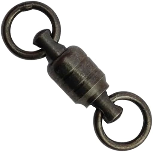 AFW Stainless Steel Ball Bearing Swivels with Double Welded Rings - Patented Bullet Shape, Gun Metal Finish, Up to 890 lb Test, Dual Rotation Fishing Swivels, Fishing Tackle, Fishing Swivels & Snaps