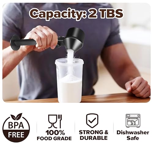 2 Pcs Coffee Scoop & Funnel for Reusable K-Cup Pods, 2Tbsp Dosing Spoon, 51mm Espresso Tamper, BPA-Free PCTG, Dishwasher Safe, Fits Espresso Machines, For Coffee & Protein Powder, Black, 2 Models A&B by Zsdoue - Image 4