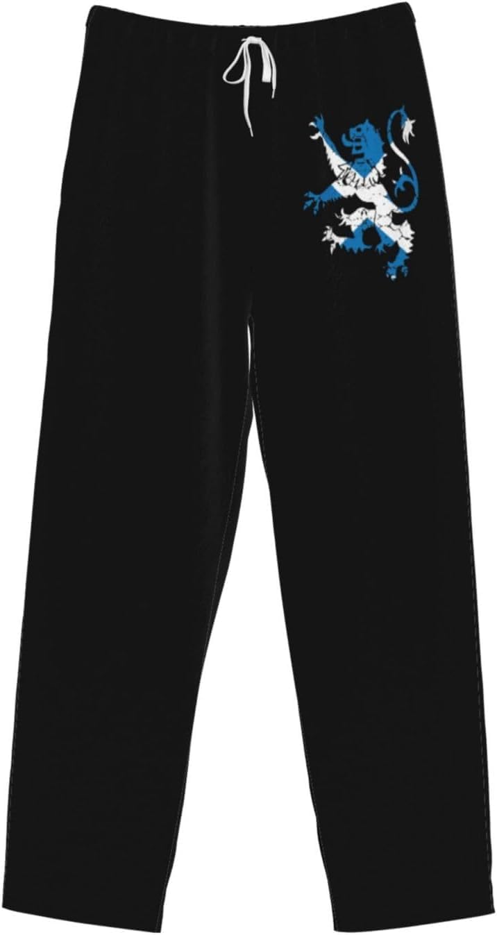 Lion Rampant Scotland Scottish Pajama Pants for Men Flannel PJ Bottoms Soft Warm Cotton Fleece Lounge