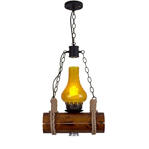 Lustre rustique CLSDRZC suspension en bois massif haut de gamme à éclairage LED blanc