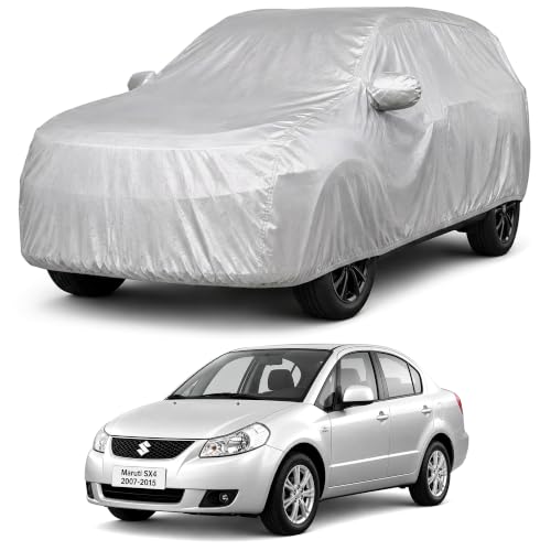Image of Autofact Car Body Cover Compatible with SX4 2007-2015 | Custom Fit Car Cover | 100% Water-Resistant| Triple-Stitched Lightweight Fabric | Dustproof | Indoor & Outdoor Use | Elastic Bottom