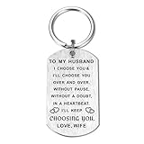 TGCNQ Christmas Gifts for Husband - I Choose You and I'll Choose You Over and Over Keychain Gift Keyring Key Chain