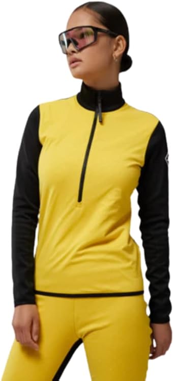 J. Lindeberg Womens Odyssey Mid Layer 1/2 Zip Golf Pullover - Black/Daylily S