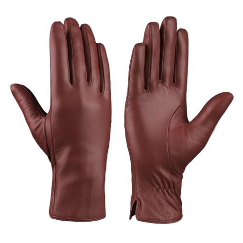 MGGMOKAY Women Leather Touch Screen Gloves