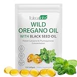 Oil of Oregano with Black Seed Oil Capsules, 6000mg Oregano with 200mg Black Seed Softgels, Non-GMO, Gluten Free-120 Softgels