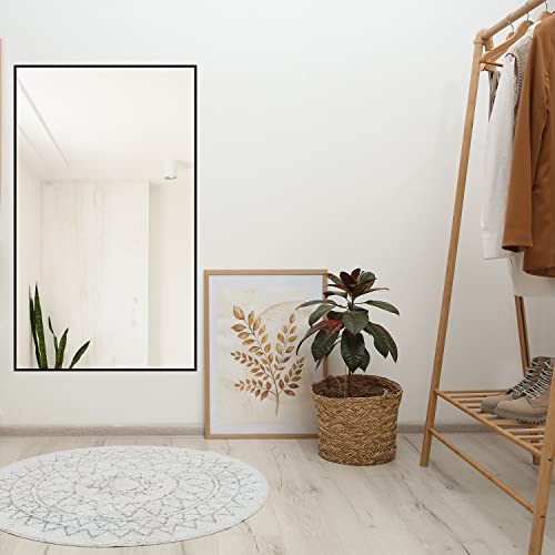 Boromal Spiegel Schwarz 100x70cm Rechteckiger Spiegel mit Metall Rahmen Badspiegel Wandspiegel für Badezimmer, Waschräume, Schlafzimmer – Ansicht 5