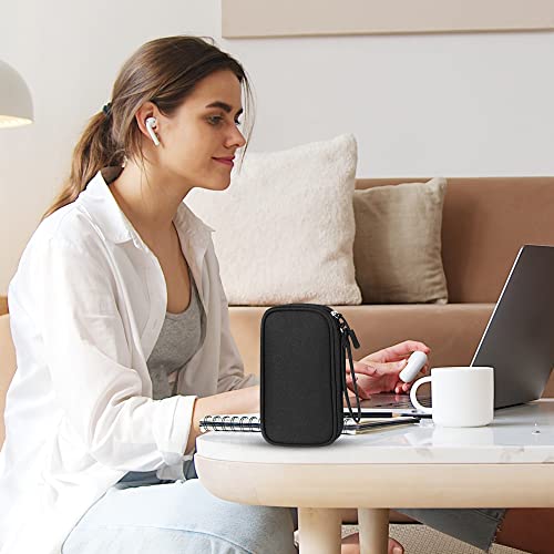 Electronics Carrying Pouch Case Bag Cable Charger Organizer Case Travel Shockproof Cord Case For Cellphone Earphone Powerbank Usb Hard Drive Sd Card Memory Cards Cables External Driver (A-S-Black) #TOP6