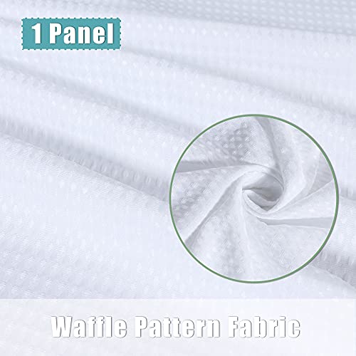 Bonzer Waterproof Indoor/Outdoor Curtains For Patio - Grommet Privacy Light Filtering Waffle Textured Curtains For Bedroom, Living Room, Porch, Hot Tub, Gazabo, 52 X 84 Inch, White, 1 Panel #TOP3