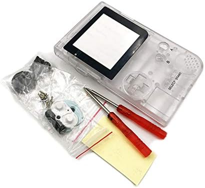 Full Housing Case Cover Housing Shell Replacement for Gameboy Pocket Game Boy Pocket Console GBP Shell Case with Buttons Kit (Clear)