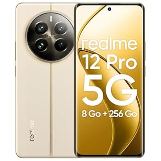 realme Smartphone 12 Pro 5G 8 + 256GB, Appareil Photo Portrait avec téléobjectif, Sony IMX882 OIS, Chipset Snapdragon® 6 Gen 1 5G, Écran à Vision incurvée de 120 Hz, Navigator Beige