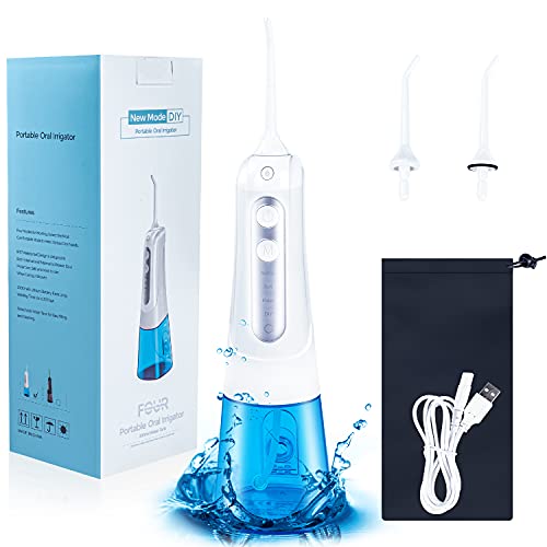 Water Flosser, Professional 4 Modes Water Flossers Teeth Cleaner 360ML Cordless Dental Oral Irrigator IPX7&Rechargeable Flosser for Teeth with Expandable Water Tank for Home and Travel