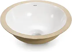 Cuba De Embutir Redonda Cerâmica Louça 31cm Louça Pia Banheiro Lavabo Icasa Branca