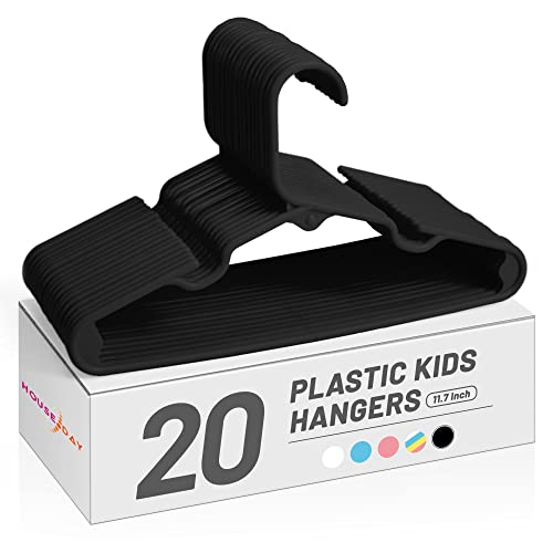 House Day Kids Hangers 20 Pack, Black Baby Hangers For Closet, Slim Plastic Hangers Cute Infant Hangers, Durable Kids Clothes Hanger Toddler Hangers, Childrens Hangers Baby Hangers For Nursery #TOP14