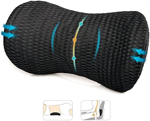 AgoKud Lumbar Support Pillow, Back Pillow for Office Chair and Car Seat, Memory Foam Back Support Pillow for Lower Back Pain Relief, Adjustable Lumbar Pillow for Sleeping, Rest