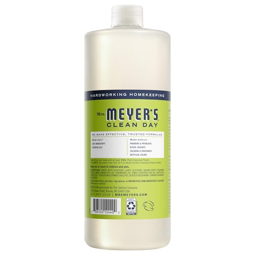 Image of MRS. MEYER'S CLEAN DAY Multi-Surface Everyday Concentrate, Lemon Verbena Scent, 32 Fl Oz Bottle | Dilute with Water for Powerful Cleaner, Makes Up to 16 Gallons per Bottle, Removes Dirt and Freshens Surfaces