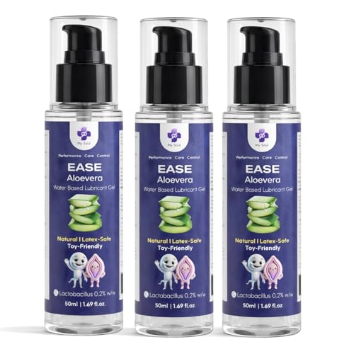 Image of My Soul Aloe Vera Intimate Water-Based Lubricant with Green Tea, Lactobacillus, D-Mannose & Cranberry | Smooth & Gentle Personal Lubricant | 50ml x pack 3
