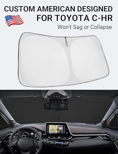 Image of Proadsy 2026 Upgrade Front Windshield Sun Shade Foldable Sunshade Protector Custom Fit 2018-2023 CH-R C-HR CHR, XLE Premium CUV Winter Accessories