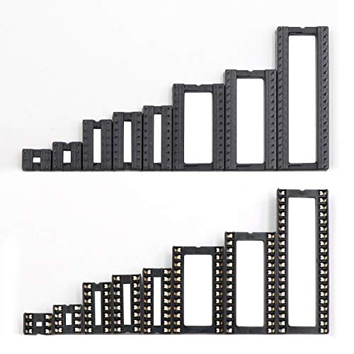 180Pcs Dip Dual Row 2.54Mm Pitch Ic Sockets Solder Type Adaptor Assortment Kit (6, 8, 14,16,18,24,28,40 Pins) #TOP6